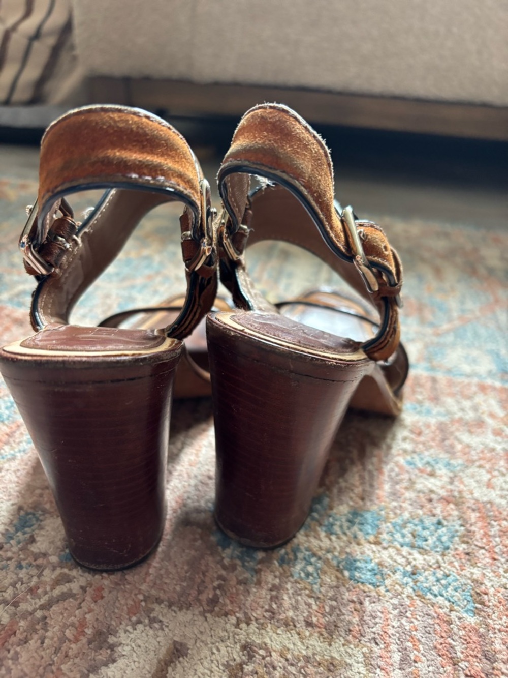 Prada suede sling back Block Heel Sandals size 6/6.5 - Picture 6 of 8
